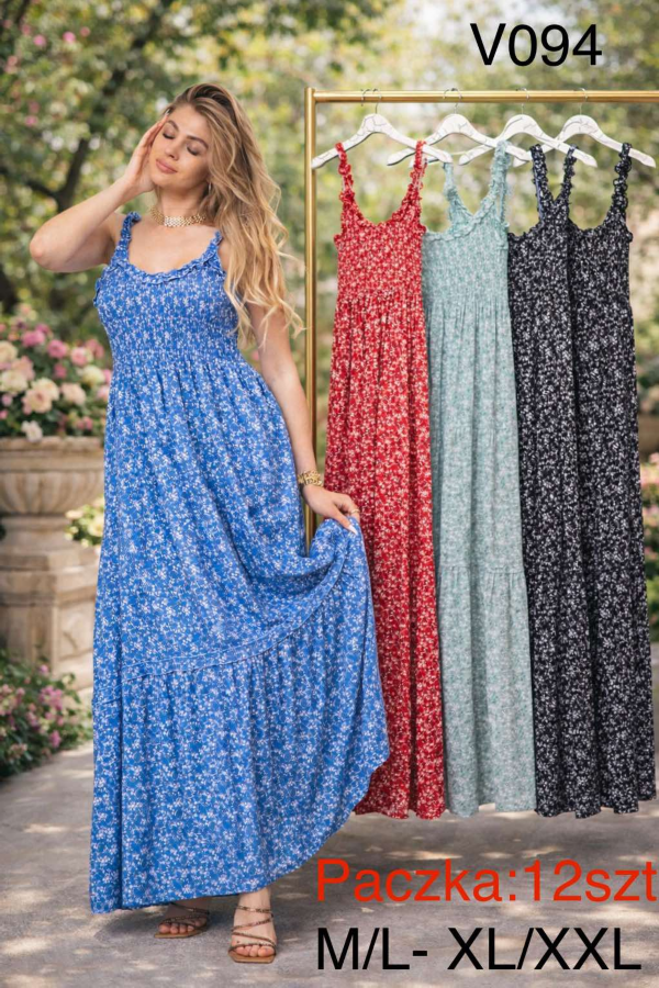 Sukienki damskie Roz M-2XL, Mix Kolor .Paczka 12 szt